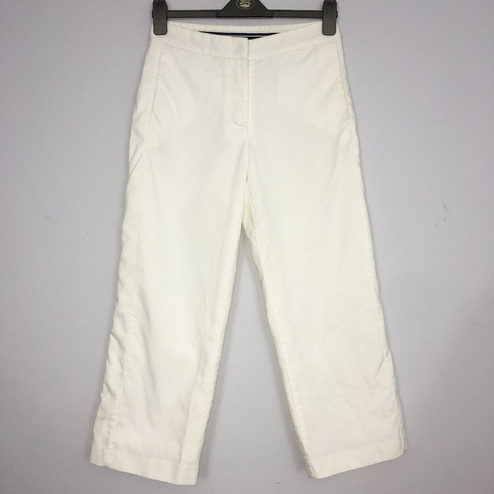 Tommy Hilfiger Womens 2 Pants White Mid-Calf Career Cropped 100% Cotton Capri - Picture 1 of 11
